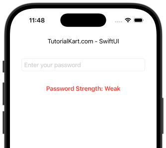 Example for SwiftUI SecureField with Strong Password